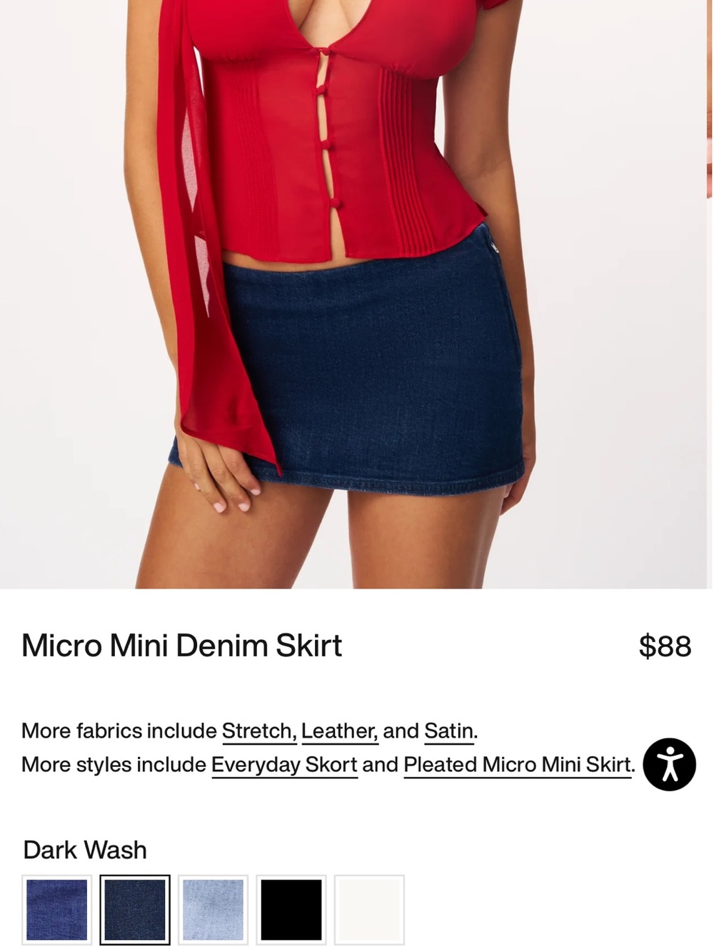 Danielle Guizio Dark Wash Denim Micro Mini Skirt - Blue